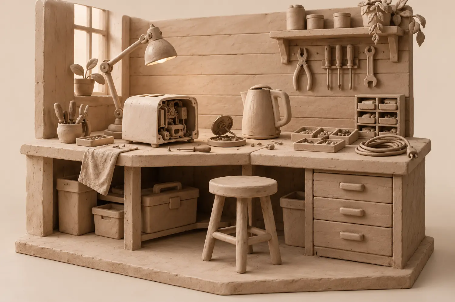 Illustration of repair businesses and their working space